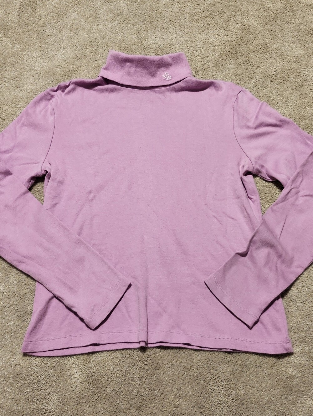 Lauren Ralph Lauren Women's Purple Turtle Neck Long Sleeve Cotton Knit Top Sz M